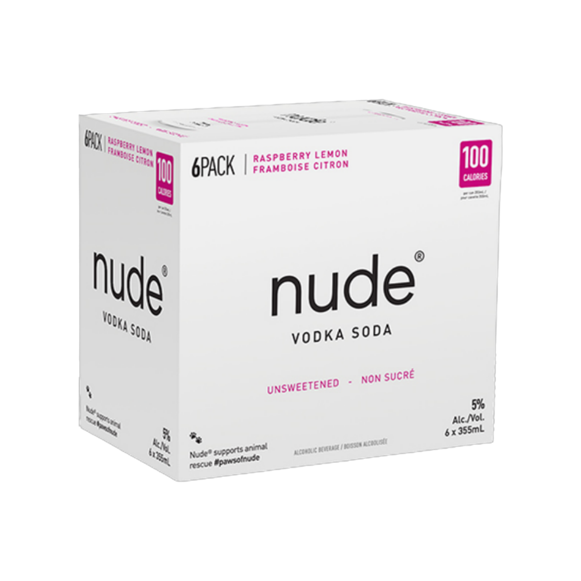 Nude Vodka Soda Raspberry Lemon 6pk — Cooler