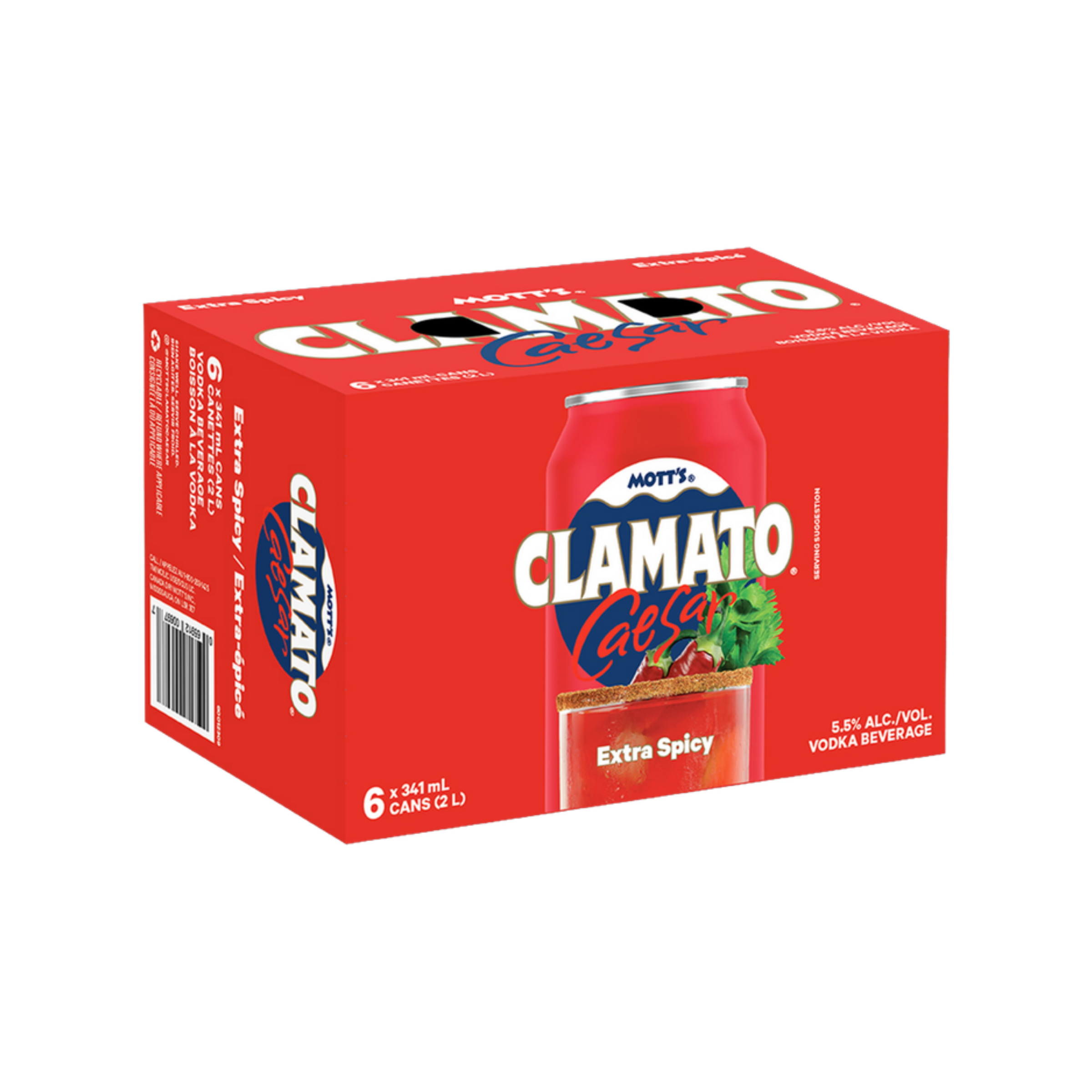 Mott's Clamato Extra Spicy 6pk Can — Cooler