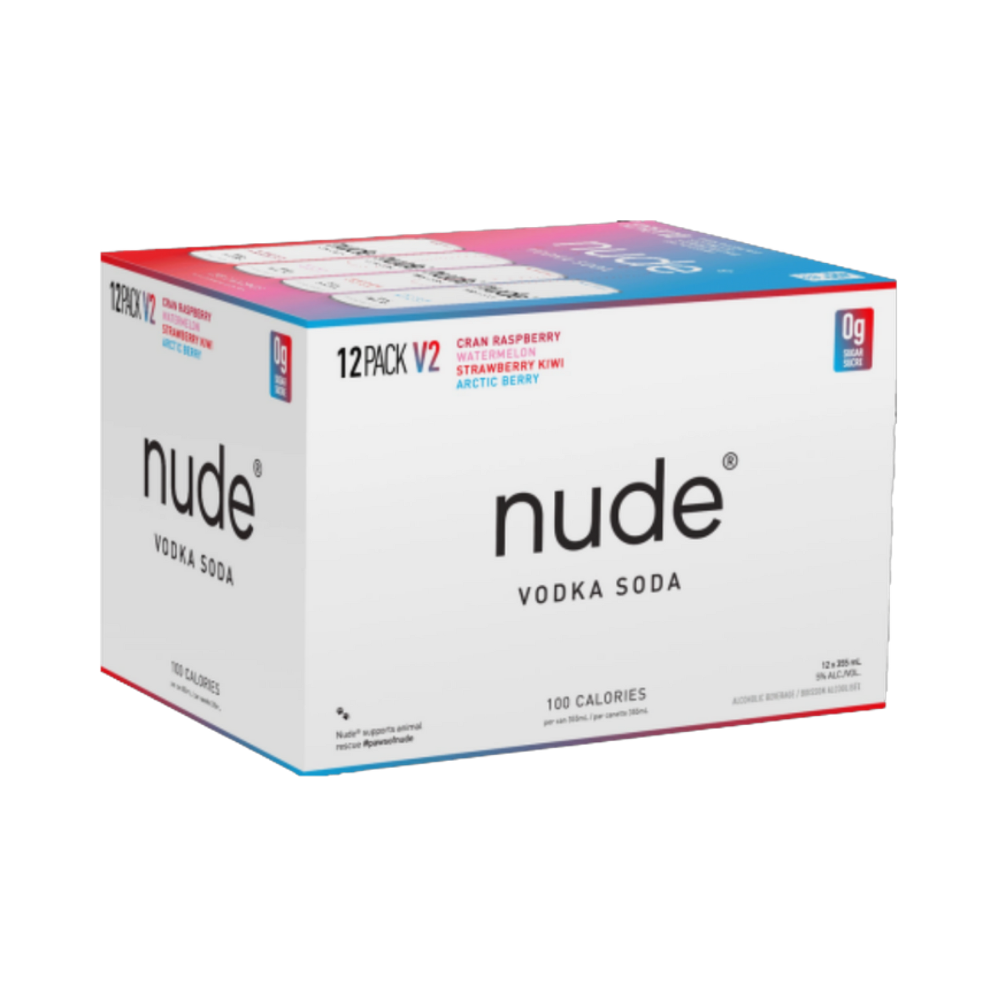 Nude Vodka Soda 12 Pack V2 Mixer Can — Cooler