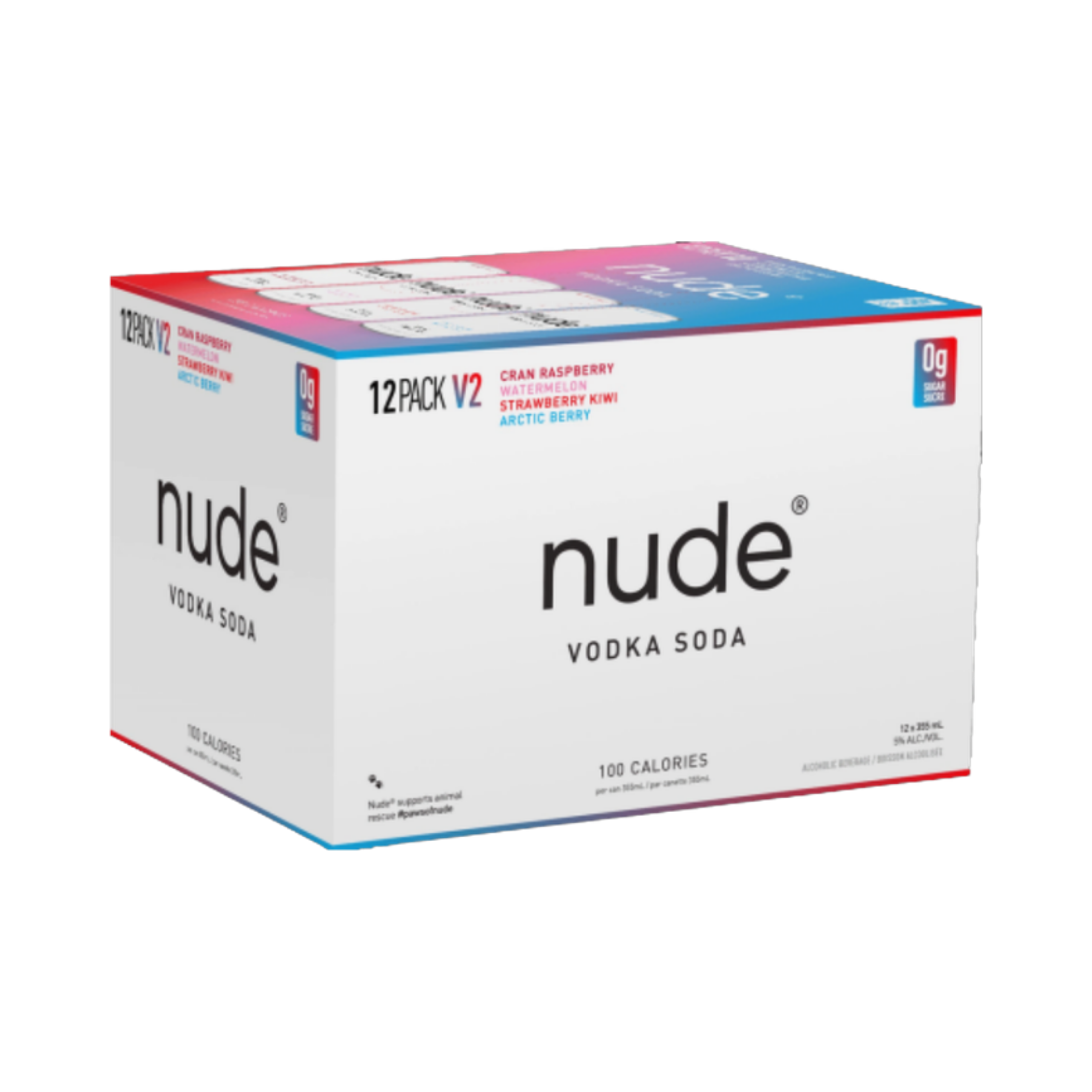 Nude Vodka Soda 12 Pack V2 Mixer Can — Cooler