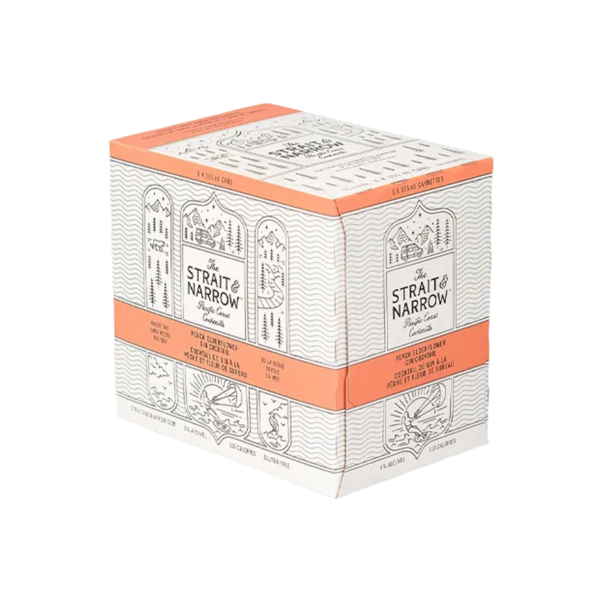 Strait & Narrow Peach Elderflower 6pk — Cooler
